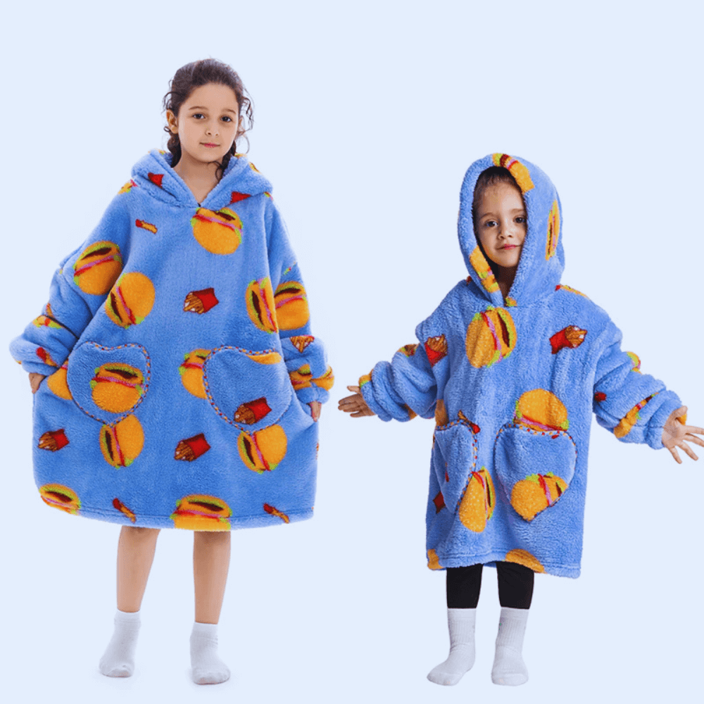 Shark Blanket Kids Wearable Blanket Hoodie Animal-Themed Fleece